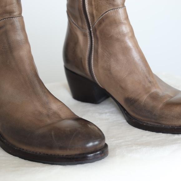 Angelo Bervicato Italian Leather Brown Ankle Boots - Size 39.5 (EU) 9 (US) - Picture 3 of 8